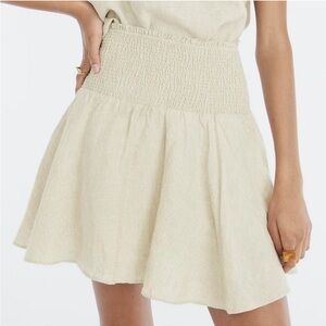 NWT Adorable smocked linen skirt by J Crew size M